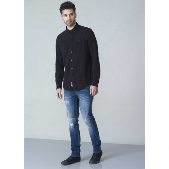 D555 Donnie Long Sleeve Jersey Shirt Black - Košulje - Muške Košulje Veliki Brojevi
