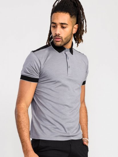 D555 Prinstead Pique Polo Shirt Grey - Polo majice - Muške Polo Majice Veliki Brojevi