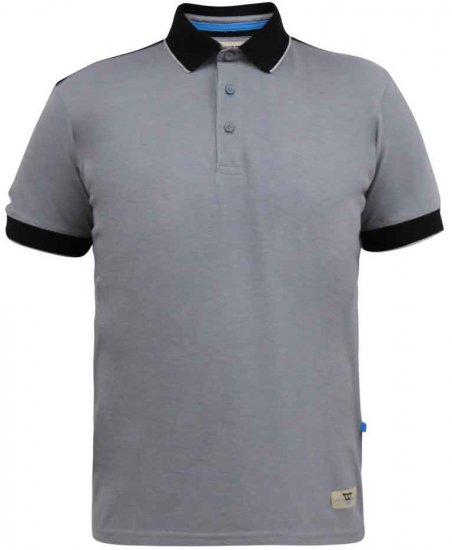 D555 Prinstead Pique Polo Shirt Grey - Polo majice - Muške Polo Majice Veliki Brojevi