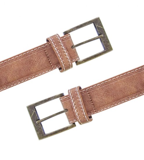 D555 Dylan Tan Bonded Leather Belt - Remenje - Muški remeni velikih veličina