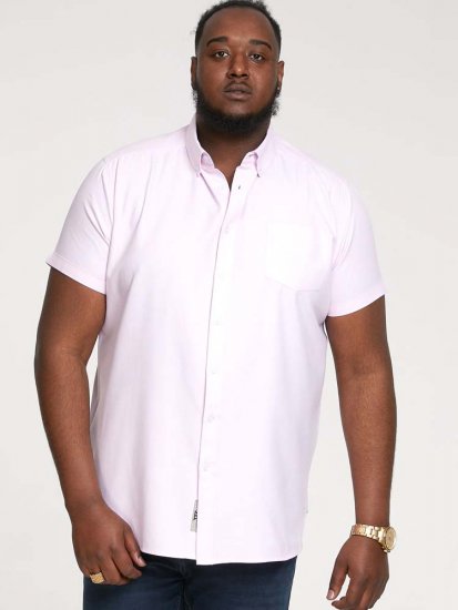 D555 James Short Sleeve Oxford Shirt Pink - Košulje - Muške Košulje Veliki Brojevi