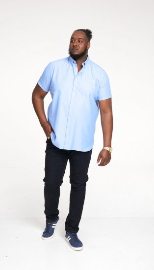 D555 James Short Sleeve Oxford Shirt Sky Blue - Košulje - Muške Košulje Veliki Brojevi