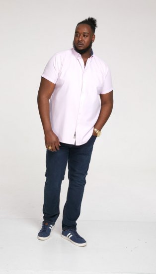D555 James Short Sleeve Oxford Shirt Pink - Košulje - Muške Košulje Veliki Brojevi