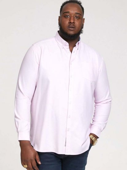D555 Richard Long Sleeve Oxford Shirt Pink - Košulje - Muške Košulje Veliki Brojevi