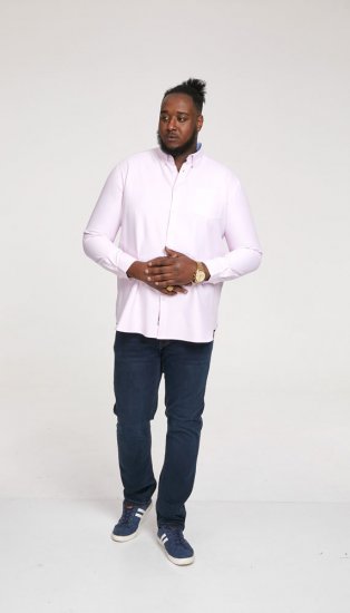 D555 Richard Long Sleeve Oxford Shirt Pink - Košulje - Muške Košulje Veliki Brojevi