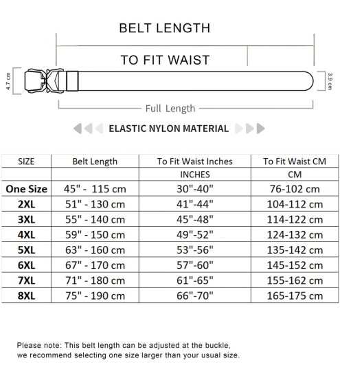 D555 Dale Tactical Stretch Webbing Belt with Heavy Duty Quick Release Buckle Black - Remenje - Muški remeni velikih veličina