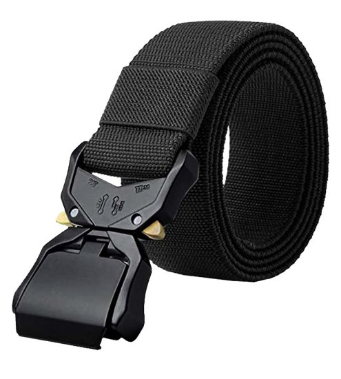 D555 Dale Tactical Stretch Webbing Belt with Heavy Duty Quick Release Buckle Black - Remenje - Muški remeni velikih veličina