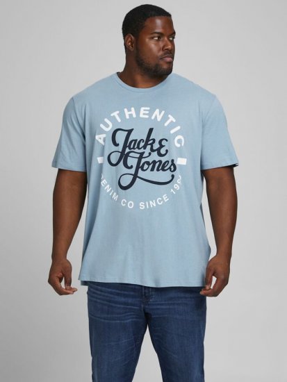 Jack & Jones JJMOON T-shirt Faded Denim - Majice Kratkih Rukava - Muške Majice Kratkih Rukava Veliki Brojevi 
