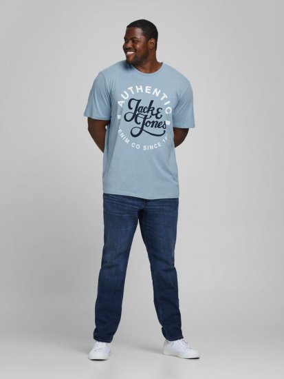 Jack & Jones JJMOON T-shirt Faded Denim - Majice Kratkih Rukava - Muške Majice Kratkih Rukava Veliki Brojevi 