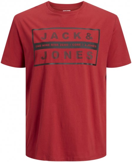 Jack & Jones JJSTORM TEE Red - Majice Kratkih Rukava - Muške Majice Kratkih Rukava Veliki Brojevi 