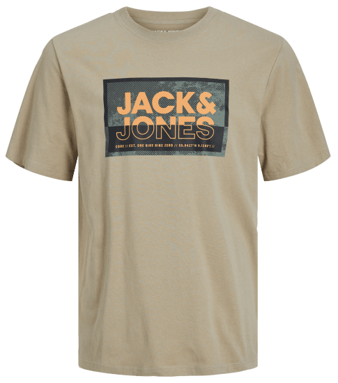 Jack & Jones JCOLOGAN T-Shirt Crockery - Majice Kratkih Rukava - Muške Majice Kratkih Rukava Veliki Brojevi 
