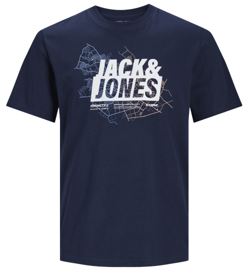 Jack & Jones JCOMAP LOGO T-Shirt Navy Blazer - Majice Kratkih Rukava - Muške Majice Kratkih Rukava Veliki Brojevi 