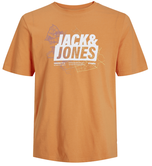 Jack & Jones JCOMAP LOGO T-Shirt Tangerine - Majice Kratkih Rukava - Muške Majice Kratkih Rukava Veliki Brojevi 