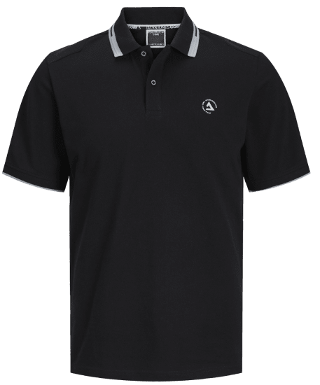 Jack & Jones JCOHASS LOGO Polo Black - Polo majice - Muške Polo Majice Veliki Brojevi