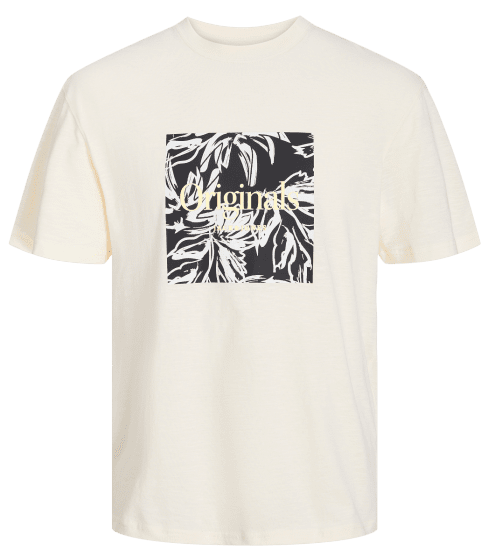 Jack & Jones JORLAFAYETTE BRANDING T-Shirt Buttercream - Majice Kratkih Rukava - Muške Majice Kratkih Rukava Veliki Brojevi 