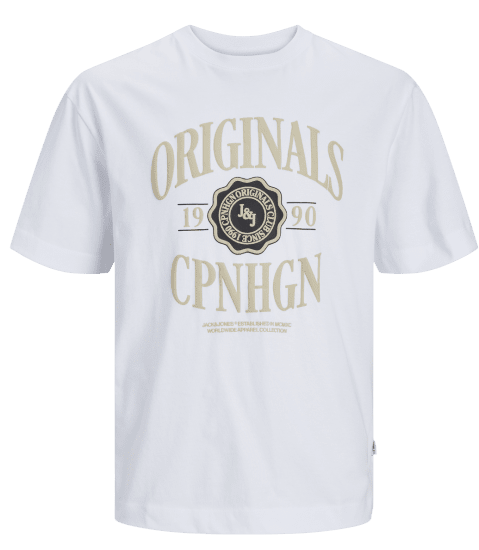 Jack & Jones JORLUCCA BRANDING T-Shirt Bright White - Majice Kratkih Rukava - Muške Majice Kratkih Rukava Veliki Brojevi 