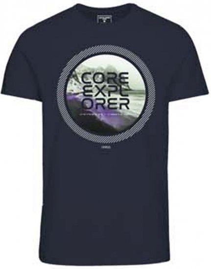 Jack & Jones JCOLOGO PRINT T-Shirt Navy Blazer - Majice Kratkih Rukava - Muške Majice Kratkih Rukava Veliki Brojevi 