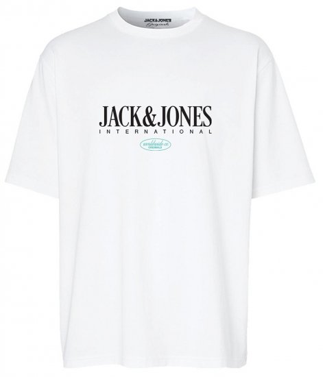 Jack & Jones JORLUCCA T-Shirt Bright White - Majice Kratkih Rukava - Muške Majice Kratkih Rukava Veliki Brojevi 