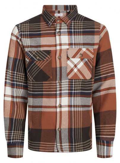 Jack & Jones Darren Flannel Overshirt smeđa - Košulje - Muške Košulje Veliki Brojevi