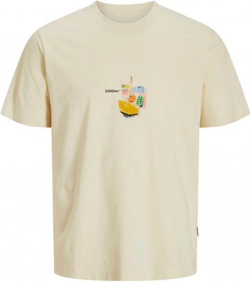 Jack & Jones Varenna Crew Neck T-Shirt Antique White - Majice Kratkih Rukava - Muške Majice Kratkih Rukava Veliki Brojevi 