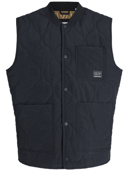 Jack & Jones Hero Liner Quilted Gilet Vest Black - Prsluci - Prsluci u velikim veličinama