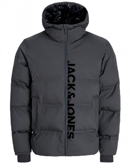 Jack & Jones Kaito Puffer Jacket Asphalt With Print - Jakne - Muške Jakne Veliki Brojevi