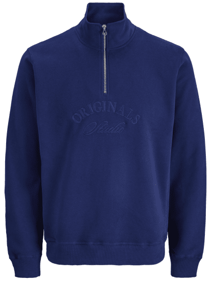 Jack & Jones Bleecker Branding High Neck Sweatshirt Ocean Cavern - Puloveri & dukserice - Muške Puloveri & dukserice veliki brojevi