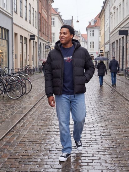 Jack & Jones Sage Prošivena jakna Crna - Jakne - Muške Jakne Veliki Brojevi
