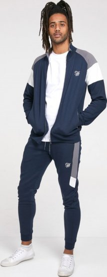 D555 JEFFREY Couture Zip Through Sweatshirt Navy - Puloveri & dukserice - Muške Puloveri & dukserice veliki brojevi