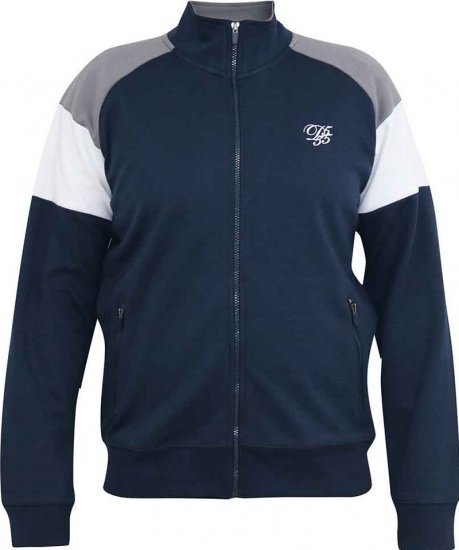 D555 JEFFREY Couture Zip Through Sweatshirt Navy - Puloveri & dukserice - Muške Puloveri & dukserice veliki brojevi
