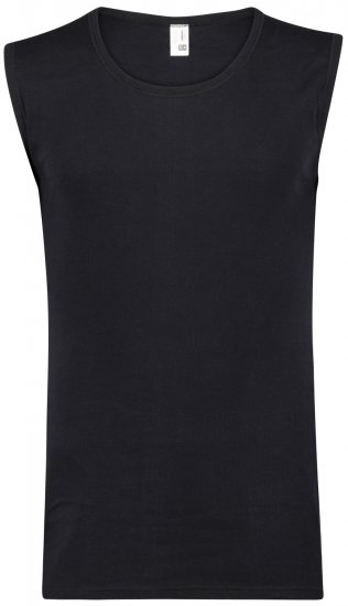 Adamo Royal Fine Ribbed Sleeveless Under-T-shirt Black - Donje rublje & Kupaće hlače - muške donje rublje veliki brojevi