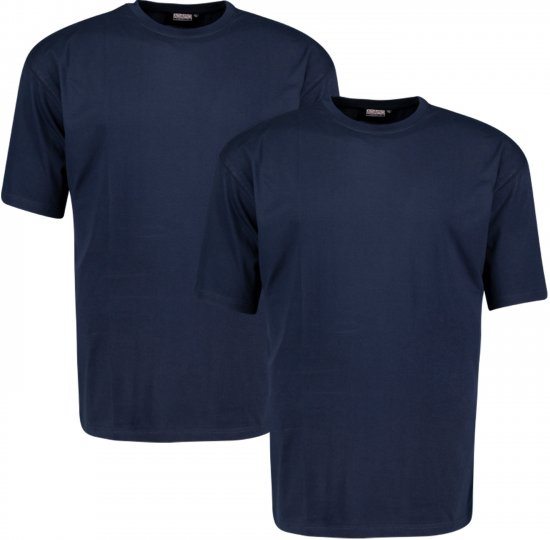 Adamo Marlon Comfort fit 2-pack T-shirt Navy - Majice Kratkih Rukava - Muške Majice Kratkih Rukava Veliki Brojevi 