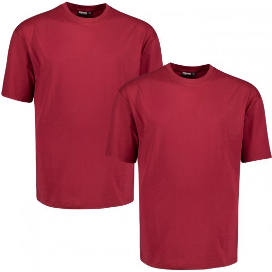 Adamo Marlon Comfort fit 2-pack T-shirt Burgundy - Majice Kratkih Rukava - Muške Majice Kratkih Rukava Veliki Brojevi 