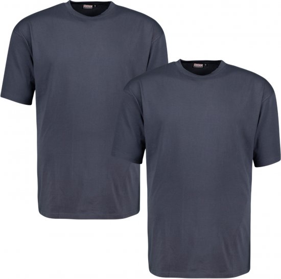 Adamo Marlon Comfort fit 2-pack T-shirt Charcoal - Majice Kratkih Rukava - Muške Majice Kratkih Rukava Veliki Brojevi 
