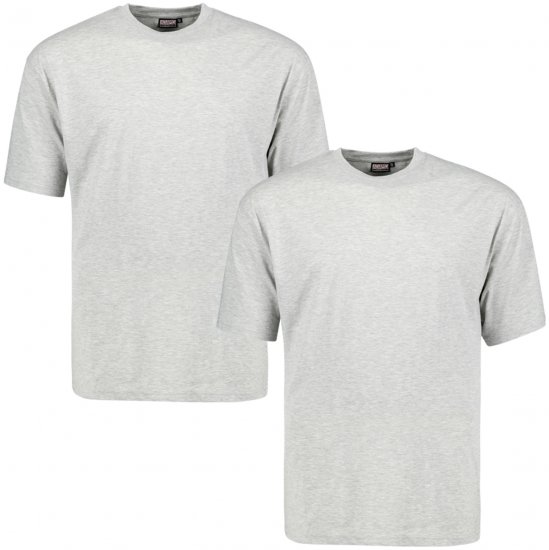 Adamo Marlon Comfort fit 2-pack T-shirt Grey - Majice Kratkih Rukava - Muške Majice Kratkih Rukava Veliki Brojevi 