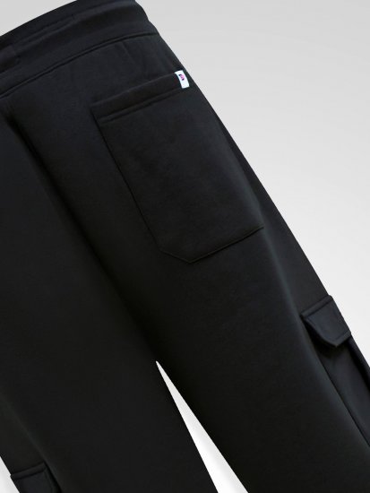 D555 Dexter 1 Cargo Jogger With Bear Embroidery TALL Crna - TALL sportske hlače - TALL trenirke za visoke muškarce