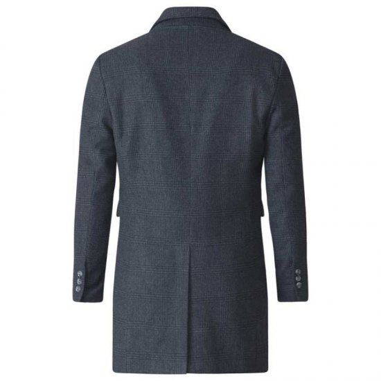 D555 Terry Checked Overcoat Charcoal - Jakne - Muške Jakne Veliki Brojevi