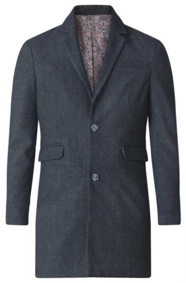 D555 Terry Checked Overcoat Charcoal - Jakne - Muške Jakne Veliki Brojevi