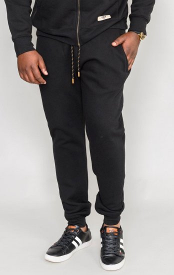 D555 Buckingham Cuffed Jogger With Side Pockets Black Tall Sizes - MUŠKA ODJEĆA MT-6XLT - Odjeća za Visoke Muškarce