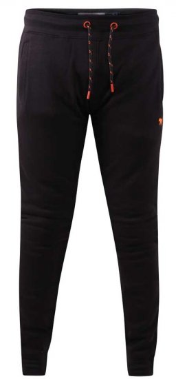 D555 Buckingham Cuffed Jogger With Side Pockets Black Tall Sizes - MUŠKA ODJEĆA MT-6XLT - Odjeća za Visoke Muškarce