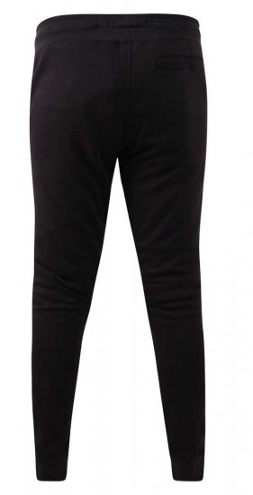 D555 Buckingham Cuffed Jogger With Side Pockets Black Tall Sizes - MUŠKA ODJEĆA MT-6XLT - Odjeća za Visoke Muškarce