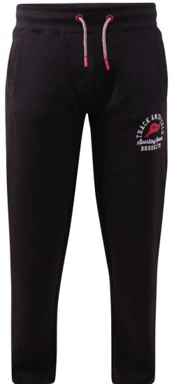  D555 Chilworth Open Hem Jogger Black Tall Sizes - MUŠKA ODJEĆA MT-6XLT - Odjeća za Visoke Muškarce