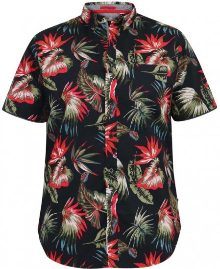 D555 LENNOX Hawaiian AO Print Shirt Black - Košulje - Muške Košulje Veliki Brojevi