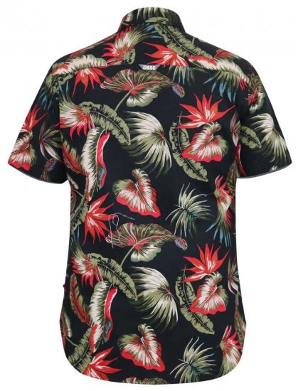 D555 LENNOX Hawaiian AO Print Shirt Black - Košulje - Muške Košulje Veliki Brojevi