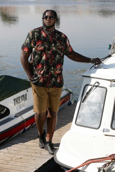 D555 LENNOX Hawaiian AO Print Shirt Black - Košulje - Muške Košulje Veliki Brojevi