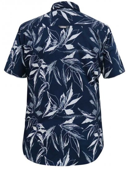 D555 FINLEY Hawaiian AO Print Shirt Navy - Košulje - Muške Košulje Veliki Brojevi