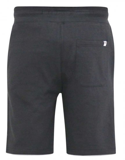 D555 STEFAN1 Elasticated Waist Loop Back Shorts Black - Sportske hlače & kratke - Muške Trenirke Veliki Brojevi