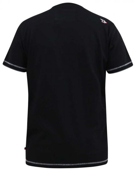D555 BENNY LA Camo Printed Crew Neck T-Shirt Black - Majice Kratkih Rukava - Muške Majice Kratkih Rukava Veliki Brojevi 