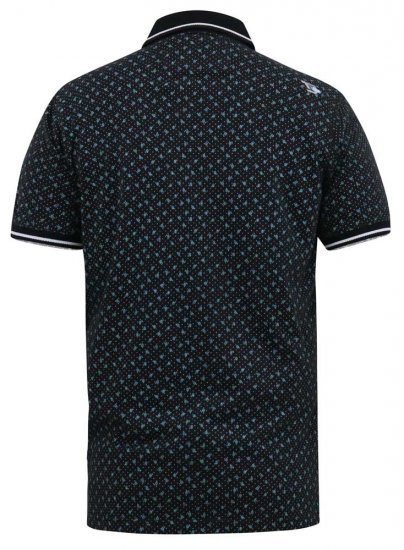 D555 WILSON AO Printed Polo Shirt Black - Polo majice - Muške Polo Majice Veliki Brojevi