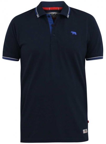D555 SALFORD 1 Pique Polo Navy - Polo majice - Muške Polo Majice Veliki Brojevi